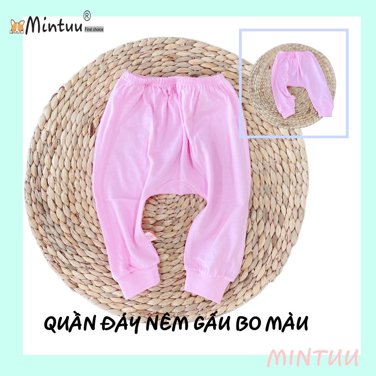 Quần đáy nêm, quần đóng bỉm màu gấu bo cho bé sơ sinh thương hiệu MINTUU, chất liệu vải 100% cotton - Biển