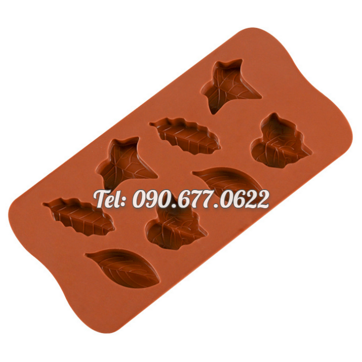 Khuôn silicone làm bánh, rau câu, socola 8 chiếc lá – Mã số 1253