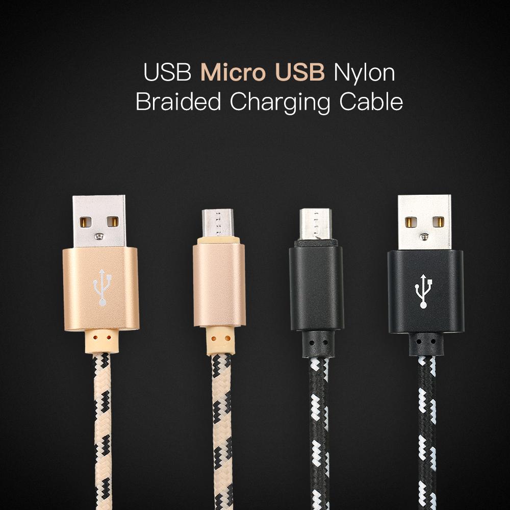 Micro USB Charging Cable Charging Data Cable Micro USB Phone Cable Data Sync Nylon Braided Replacement for Samsung