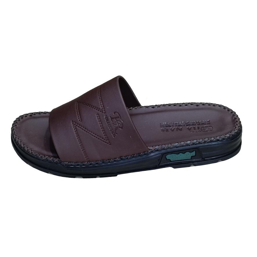 Dép Nam Quai Ngang Da Bò Thật TiTi ĐÔ Đã May Viền Chân Quai Chắc Chắn DNA220