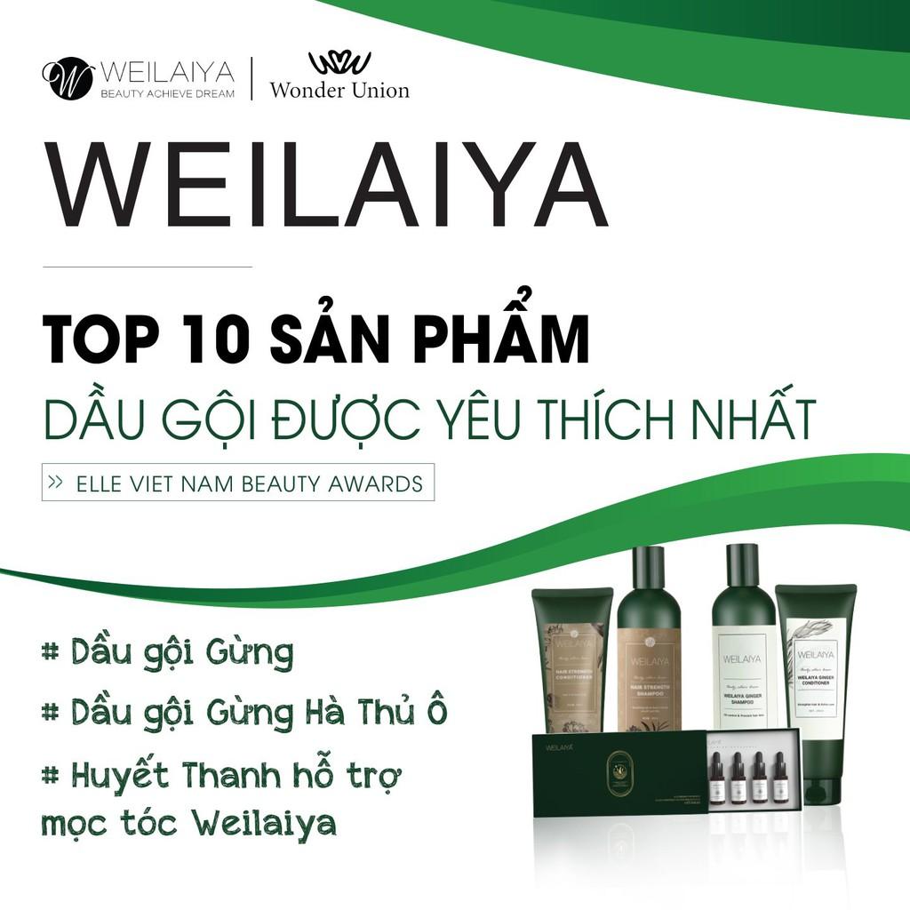 Bộ Dầu Gội Weilaiya Chính Hãng Tinh Chất Gừng Hà Thủ Ô Hỗ Trợ Mọc Tóc Ngăn Rụng Tóc - Cho Da Đầu Khô