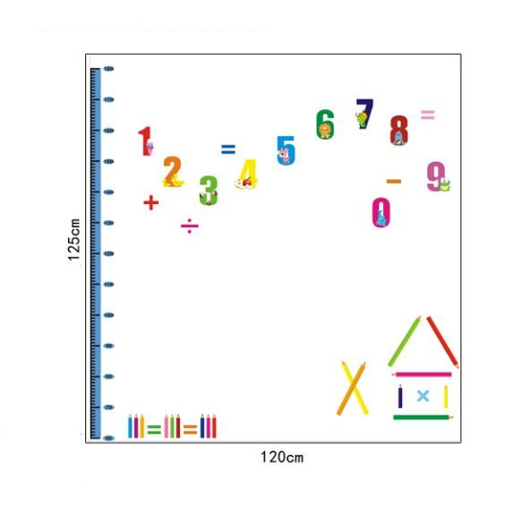 Decal trang trí tường Thước Đo Số Thứ Tự cho Trẻ