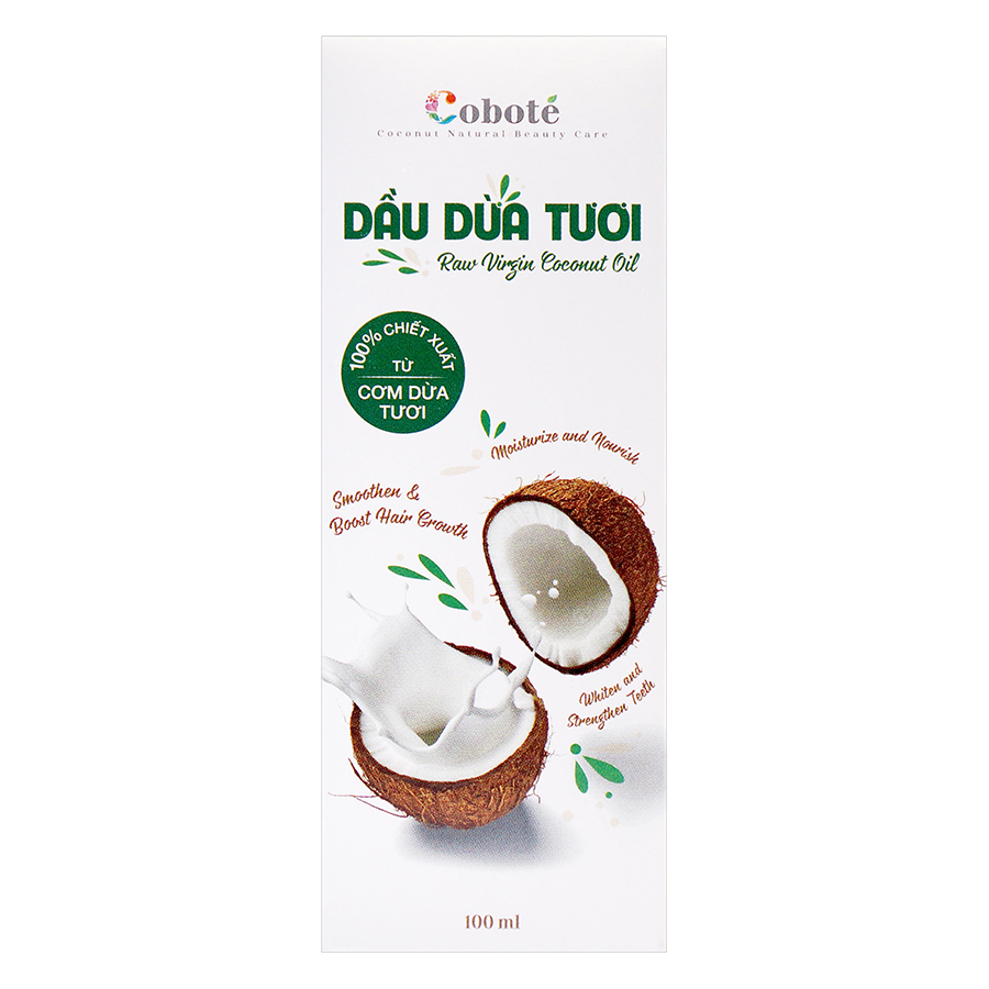 Dầu Dừa Tươi Coboté (100ml) - 100% Cơm Dừa Tươi Bến Tre - VCO