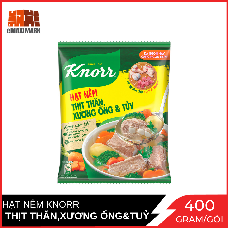 Hạt Nêm Knorr Từ Thịt Thăn Xương Ống Và Tủy Bổ Sung Vitamin A 400 Gram
