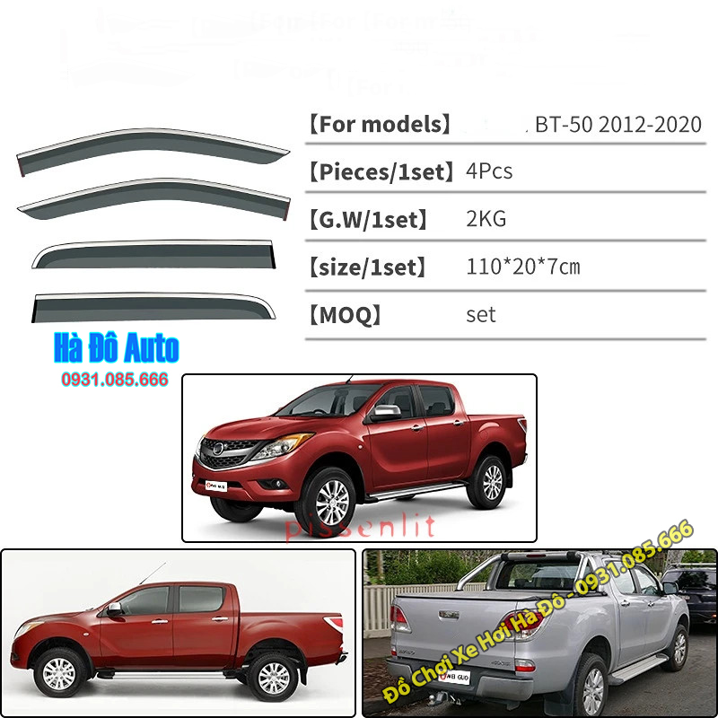 Vè Mưa BT50 2012 2013 2014 2015 2016 2017 2018 2019 2020 Mẫu Chuẩn Hãng - Viền Che Mưa Mazda BT50 2012/2020
