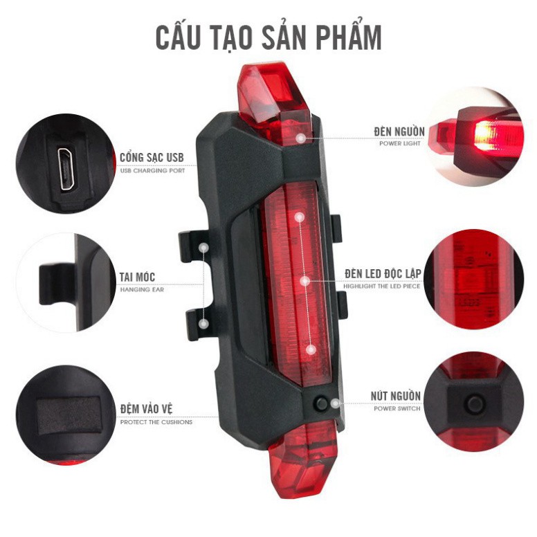 Đèn led báo hiệu gắn đuôi xe có cổng sạc USB