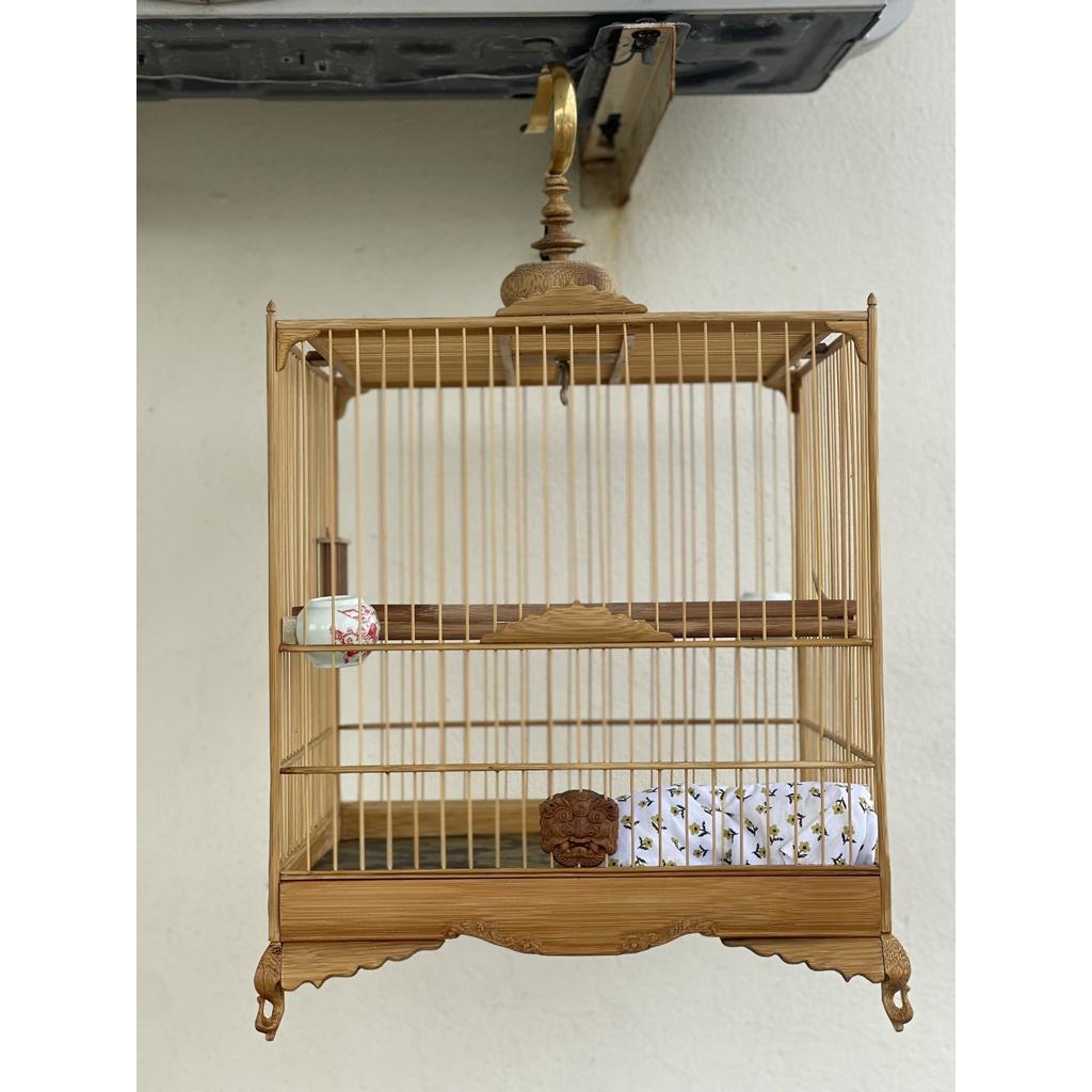 Lồng Chim Chào Mào Vuông Đấu Tre Hỗ Phù - Hàng Nguội Kỹ - Nét - Đẹp - Lồng Chim Tony Store