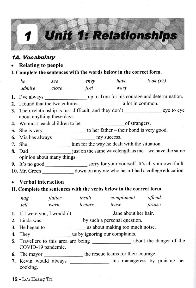 Bài Tập tiếng Anh 12 - Không Đáp Án (Dùng Kèm SGK Chân Trời Sáng Tạo) (HA)