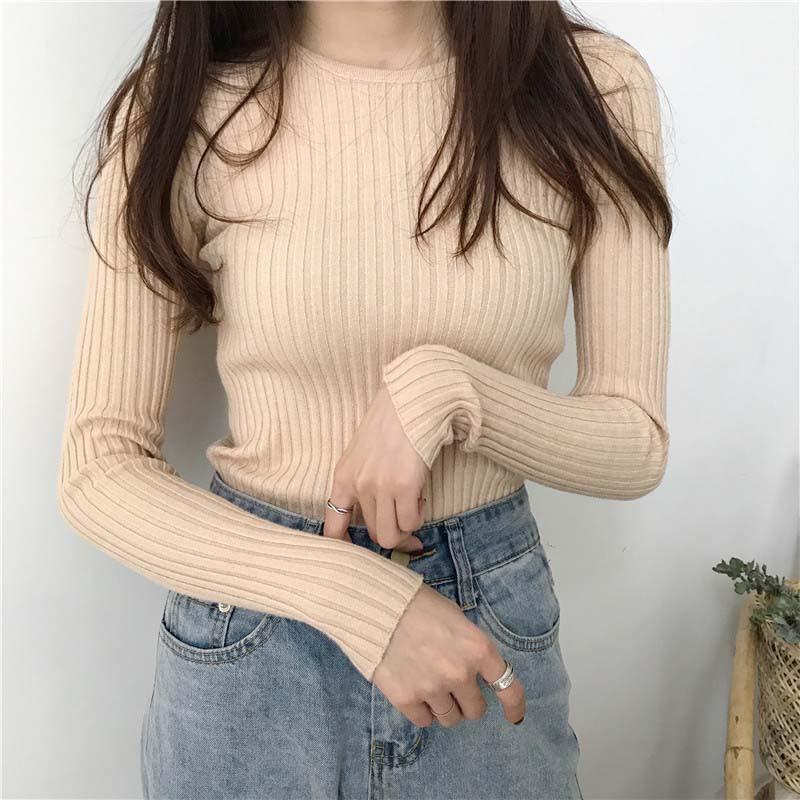 Áo Len Dài Tay Cổ Tròn Thời Trang Dành Cho Nữ