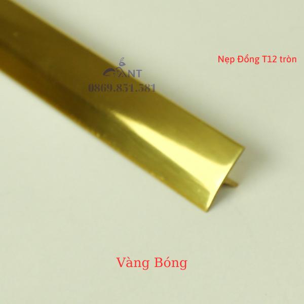 Nẹp Đồng T12 tròn đủ màu, Nẹp đồng chữ T, Nẹp đồng chống trơn, giá 1m
