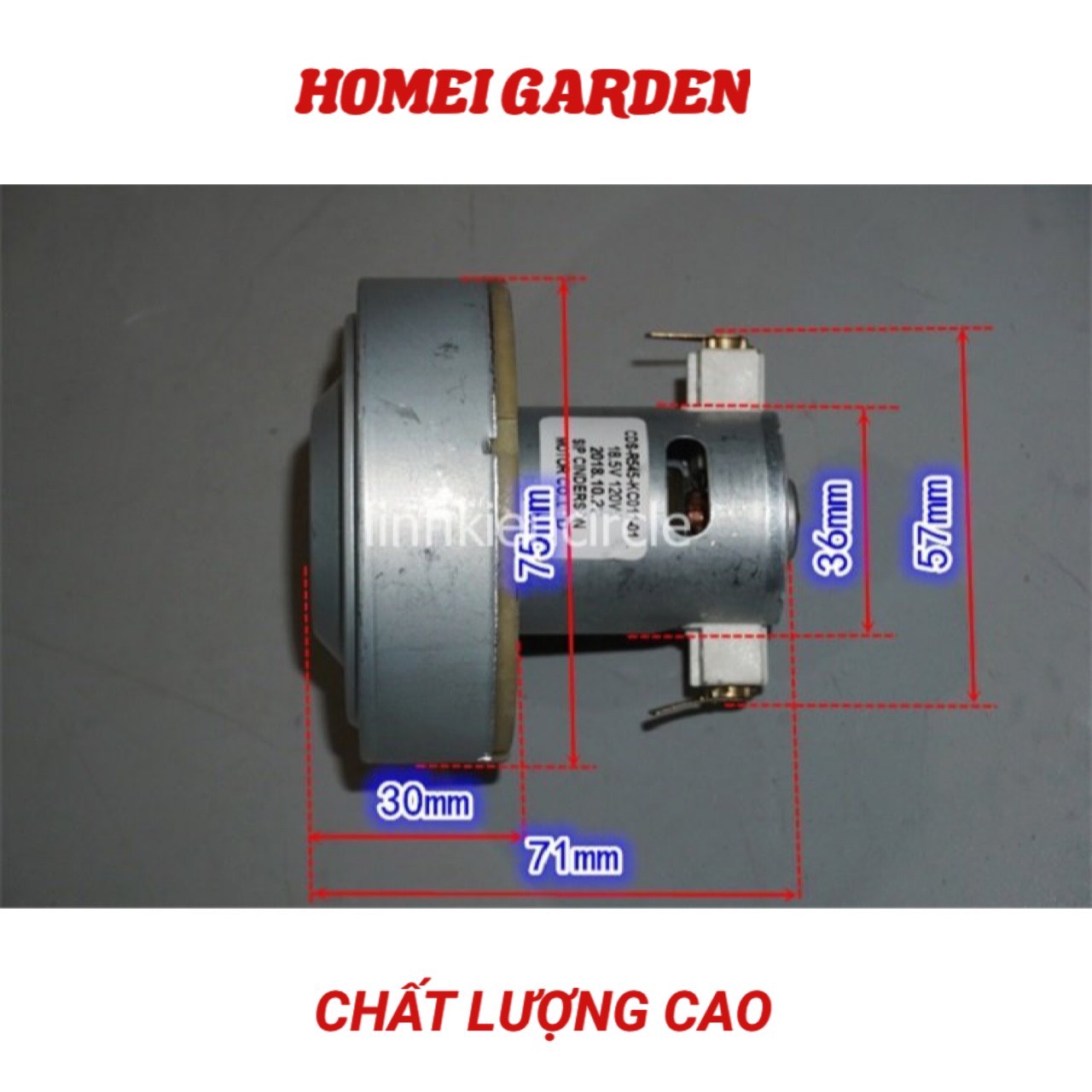 Motor máy h.út b.ụi DC 12V - 18V 120W có chổi than quạt nhôm 62mm tốc độ 34500 RPM chất lượng cao - CD0404