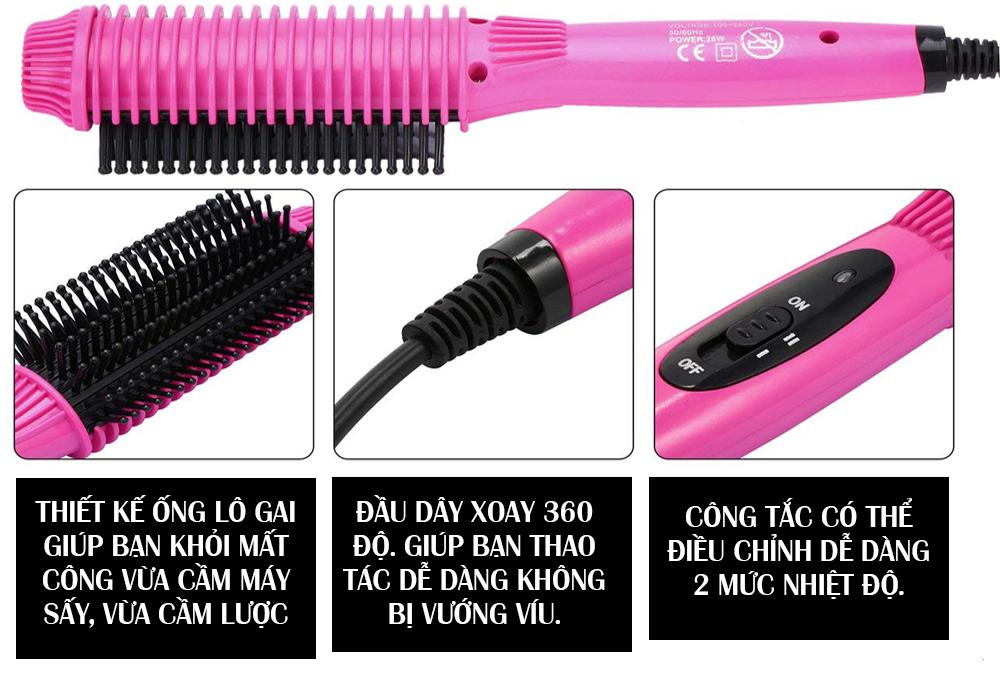 Lược No/va uốn tóc 8810 - Lược Điện Tạo Kiểu Tóc Đa Năng Cao Cấp No/va NHC-8810, Uốn Cụp - Uốn Xoăn - Dập Xù Phồng