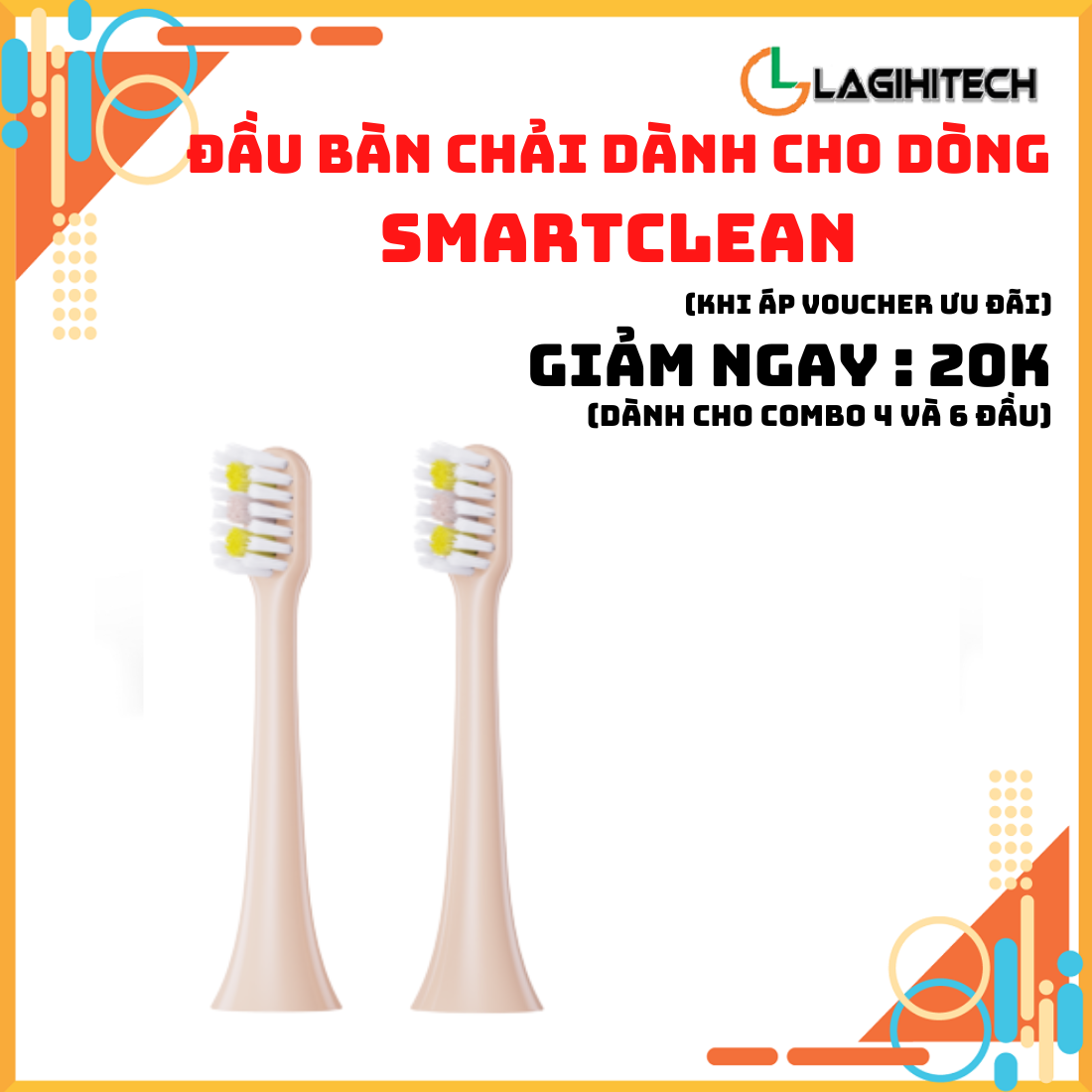 Combo Đầu Bàn Chải Điện Halio Sonic SmartClean Electric Toothbrush White - Hàng Chính Hãng