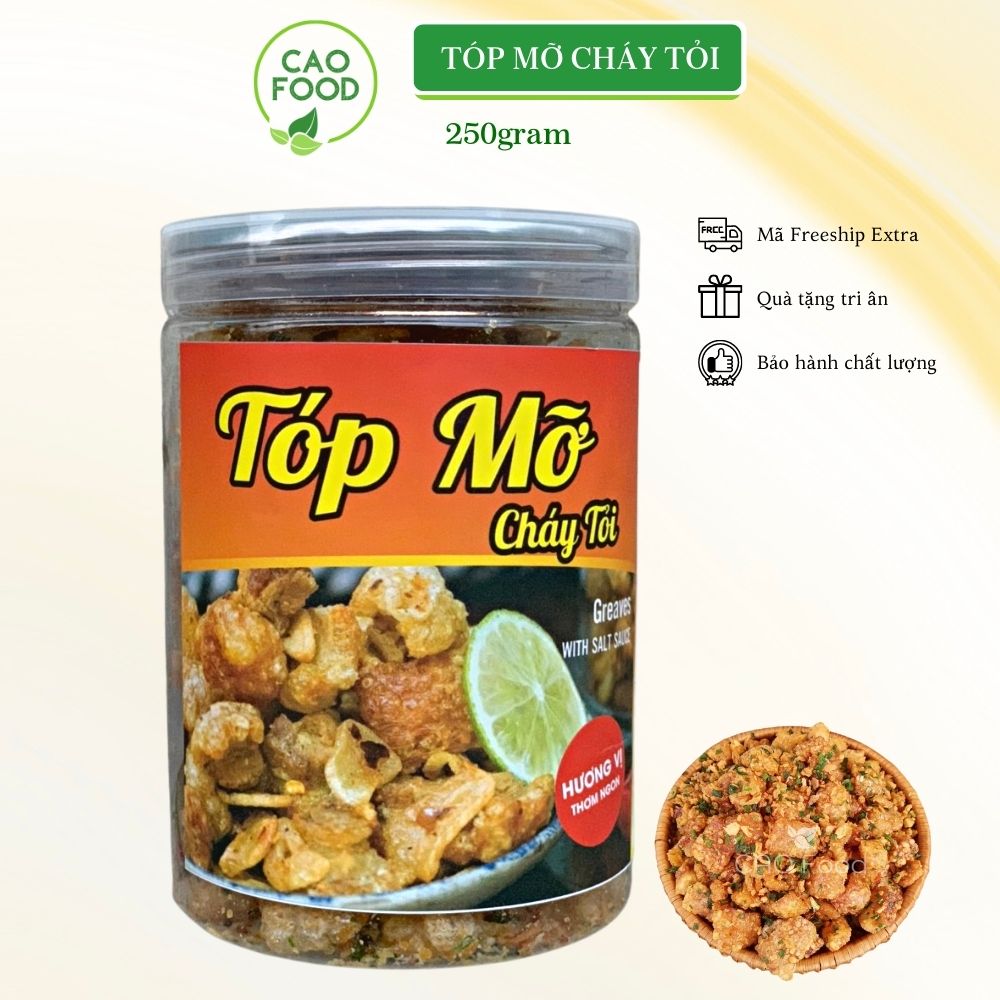 [250GR] Tóp mỡ liền da rang mắm hành CAO Food siêu ngon, thấm đậm vị, ăn là ghiền - món ăn siêu ngon phải thử