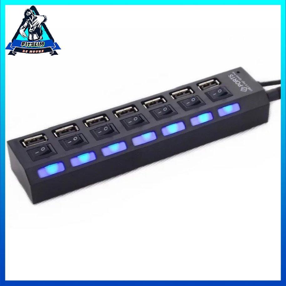 7 cổng Bộ điều hợp USB 2.0 Đa giao diện Đèn báo công tắc độc lập Hub