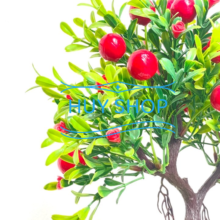 Chậu cây TRÁI ĐỎ  nhân tạo trang trí nhà cửa