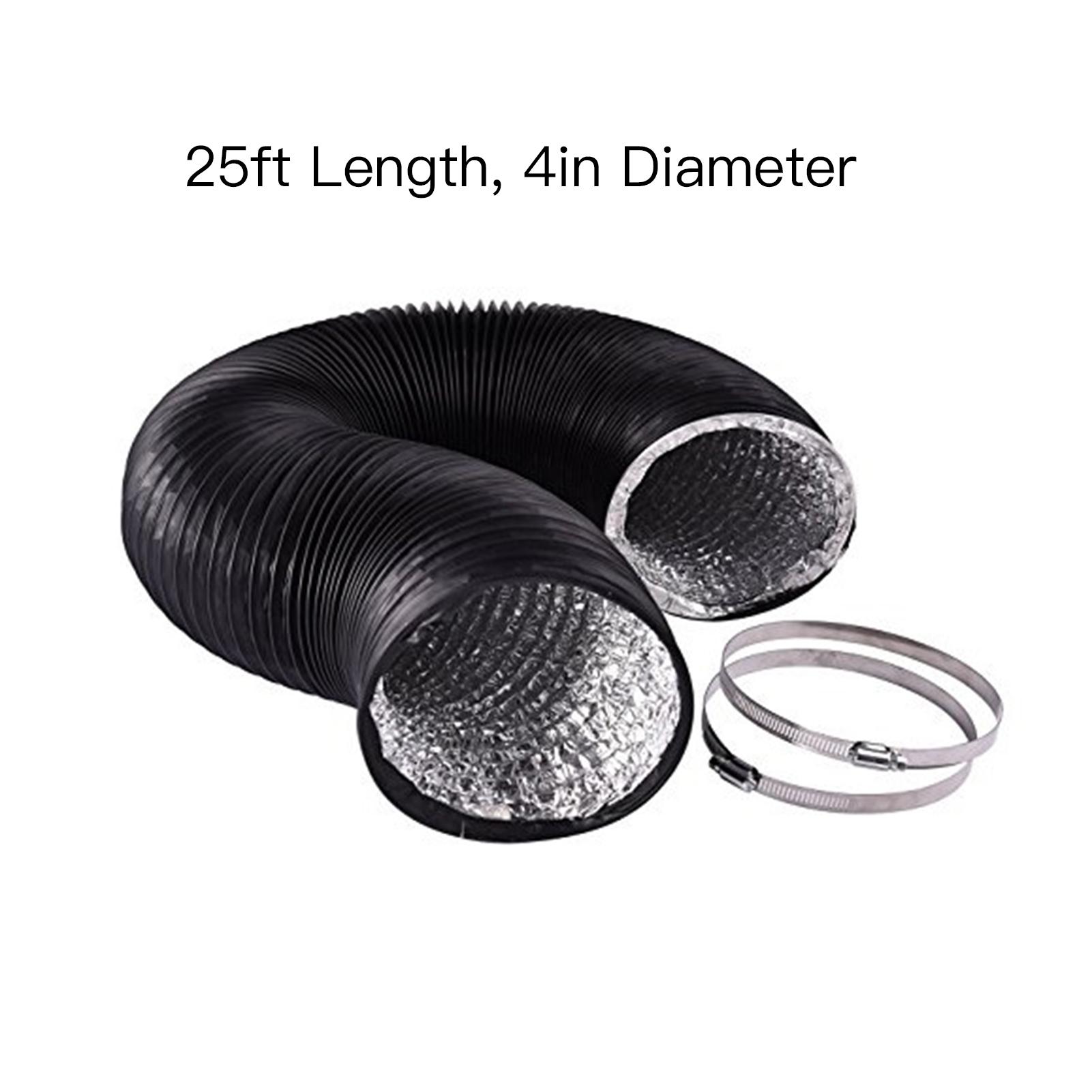Ống Không Khí Thông Gió 25Ft Linh Hoạt Với 2 Kẹp Để Sưởi Ấm
