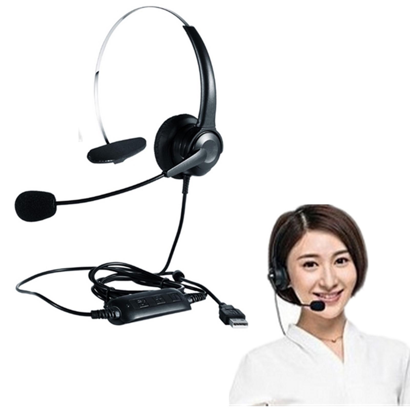 Monaural Headset , Hands - Free Call Center Headphone for Laptop