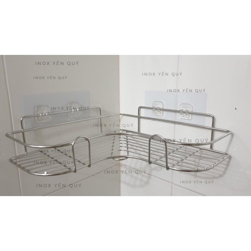 Kệ góc inox dán tường không khoan đục