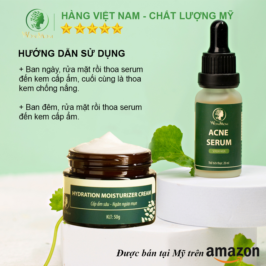 Bộ trắng da, sạch mụn, chống nắng cơ bản Wonmom