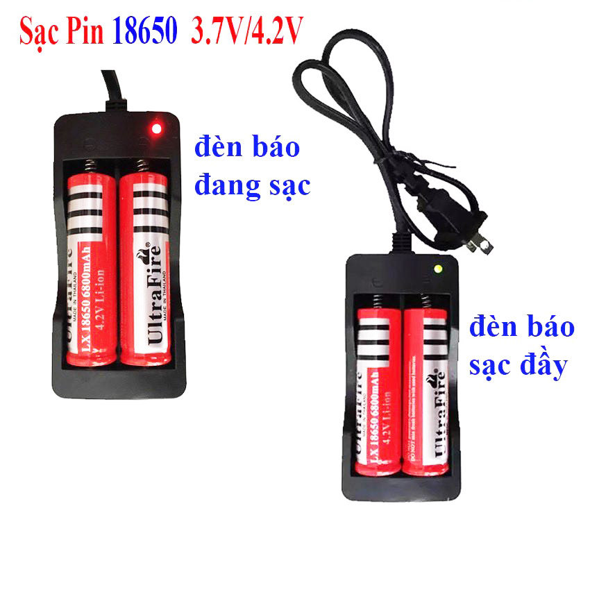 Máy Sạc Pin 18650, Bộ Sạc Pin Đôi 18650 3.7V Cho Quạt Sạc, Đèn Sạc ....