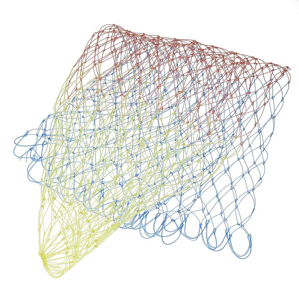 3xColorful Nylon Folding Fishing Landing Net Rhombus Mesh Landing Dip Net-50cm