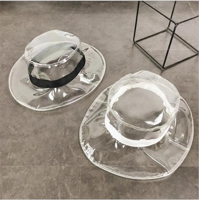 Đồng Hồ Nữ Chống Nước PVC Đi Mưa Nữ Đi Nhà Thiết Kế Trong Suốt Nón Bảo Vệ Tia UV Trong Suốt Mặt Trời Mũ Thời Trang 2020 Câu Cá Nón