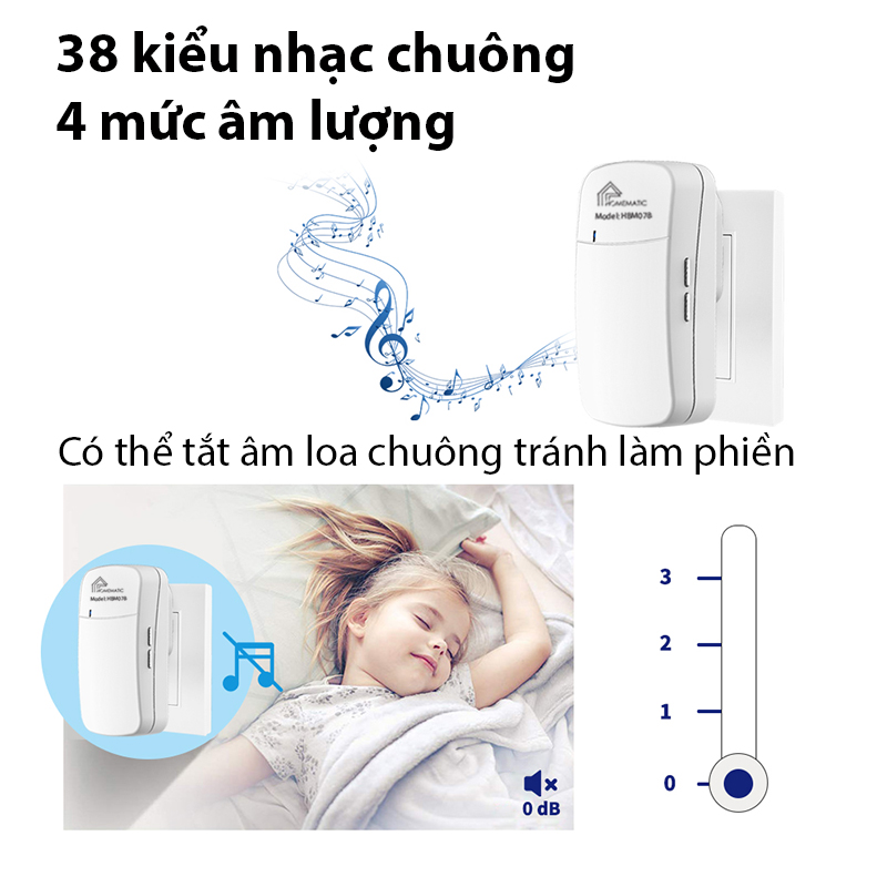 Chuông Cửa Không Dây Không Pin Chống Nước Nút Bấm Nhỏ