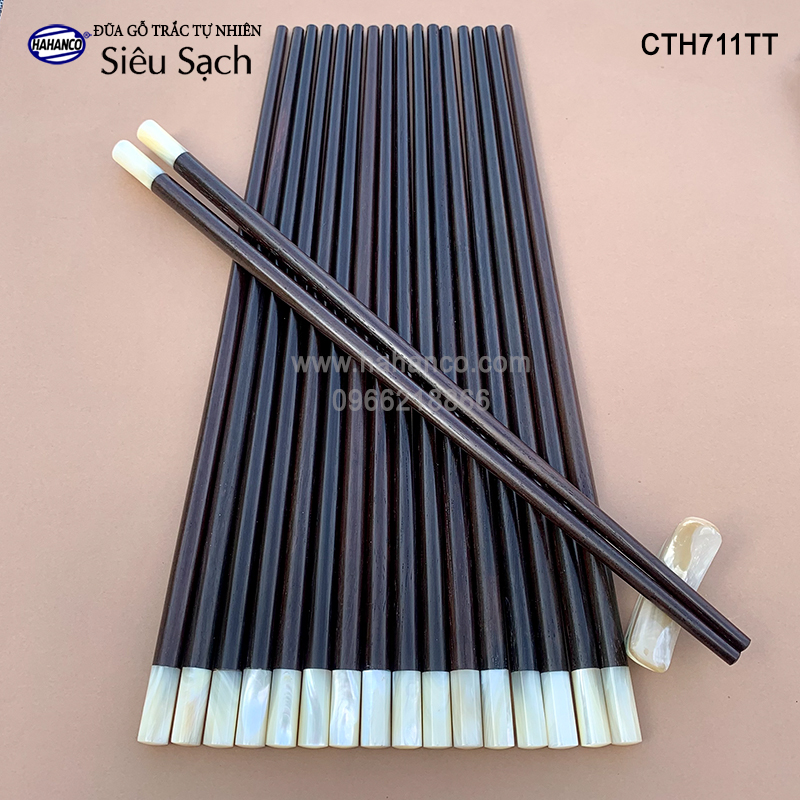 Đũa gỗ trắc tròn đầu ốc biển New Zealand Hàng VIP - đũa gỗ tự nhiên siêu sạch - an toàn cho sức khỏe - CTH711TT - Chopstick of HAHANCO