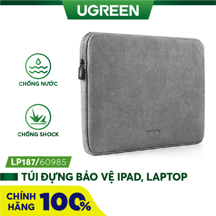 Túi đựng bảo vệ iPad, laptop bằng da lộn, lót lông chống sốc, kích thước 13.3 inch, 15.4 inch UGREEN LP187 - Hàng chính hãng