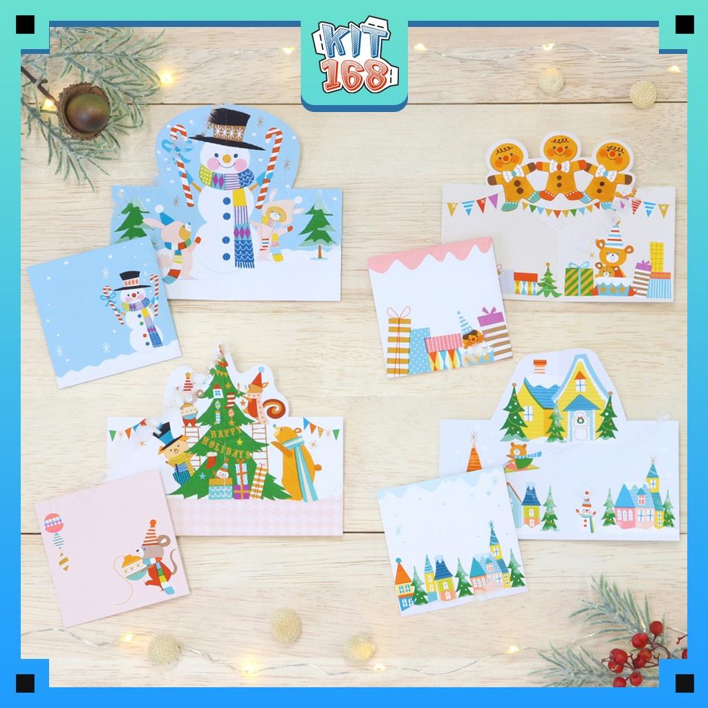 Mô hình giấy Lễ hội 4 thiệp Noel mini