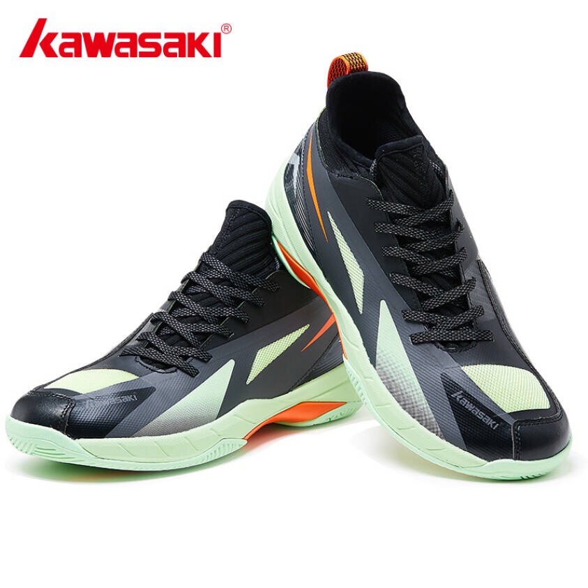 Giày cầu lông Kawasaki k365 mẫu mới màu đen xanh tặng kèm tất thể thao bendu