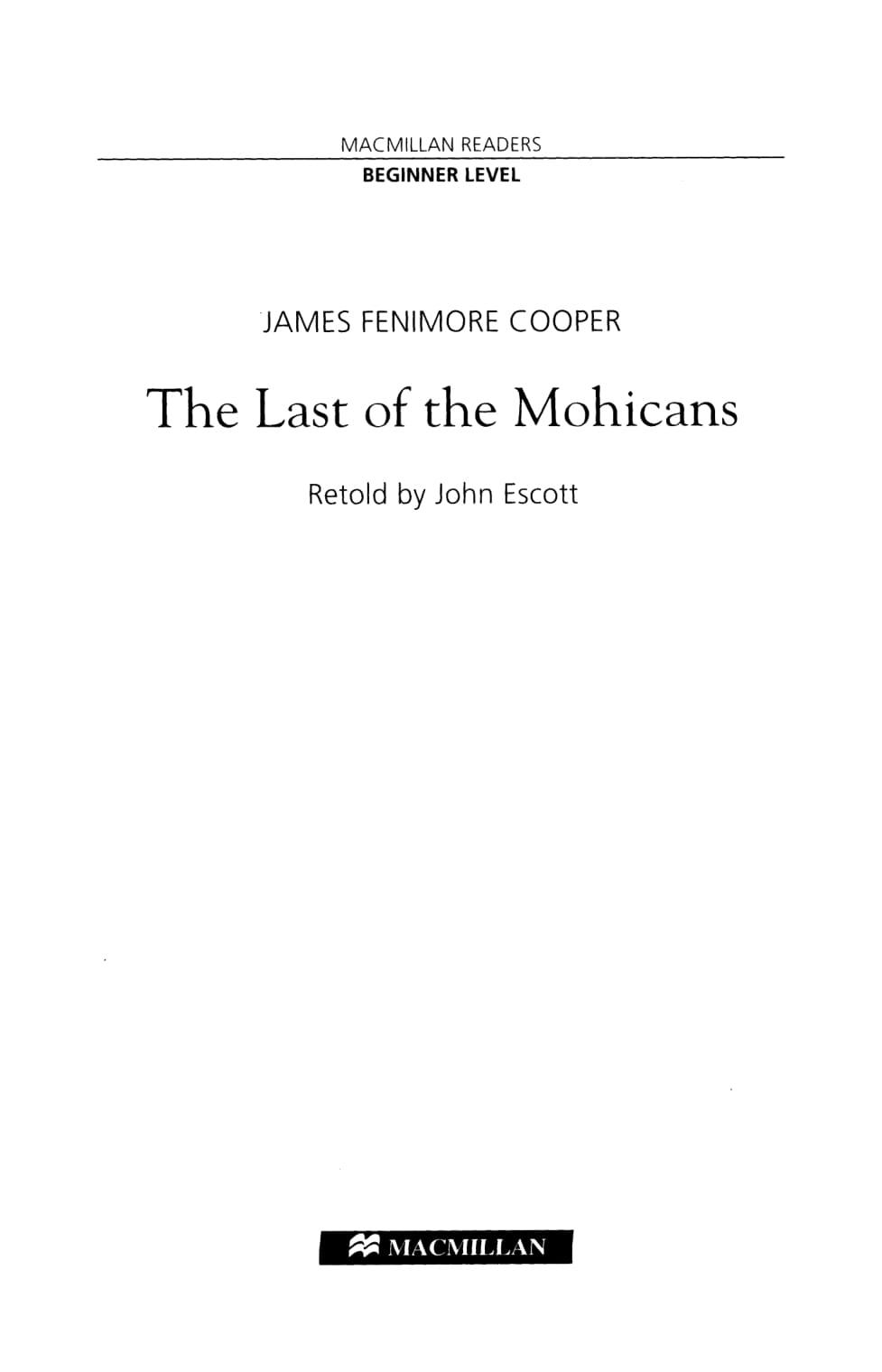 MR Last of Mohicans Beginner ( no CD )