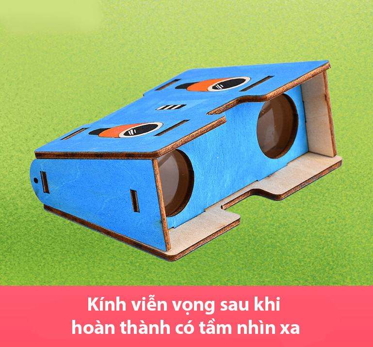 Bộ đồ chơi khoa học tự làm kính viễn vọng khúc xạ (ống nhòm) bằng gỗ – DIY Wood Steam