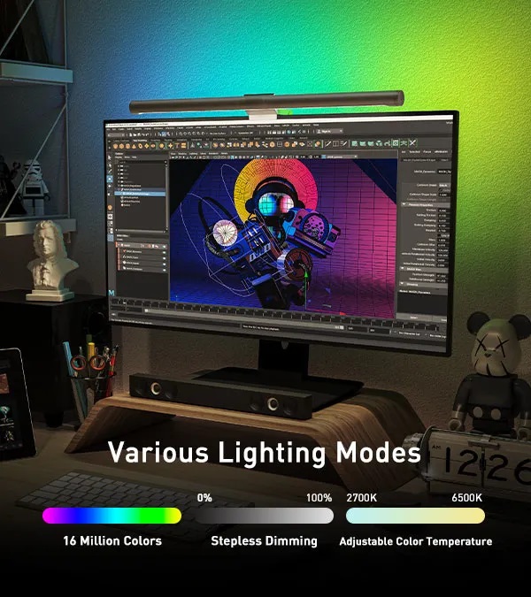 Đèn treo màn hình Yeelight LED Screen Light Bar Pro Flagship Edition (Limited)- Dùng được màn hình monitor cong/phẳng - Hàng Chính Hãng