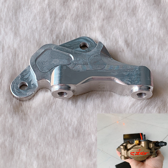 PÁT gắn heo Moto3 crg đi đĩa 290mm dành cho xe RAIDER/SATRIA, làm bằng nhôm cnc nguyên khối
