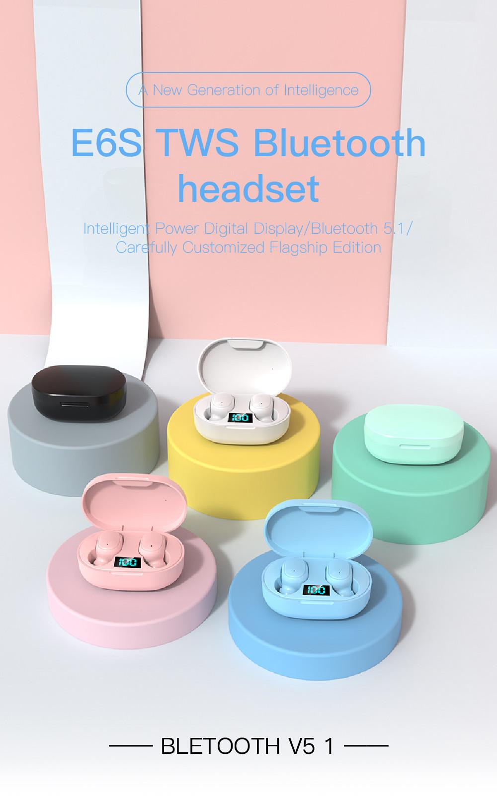 CINCATDY Tai Nghe Bluetooth V5.0 Earbuds Gaming Headphone True Wireless Headset E6S - Hàng Chính Hãng