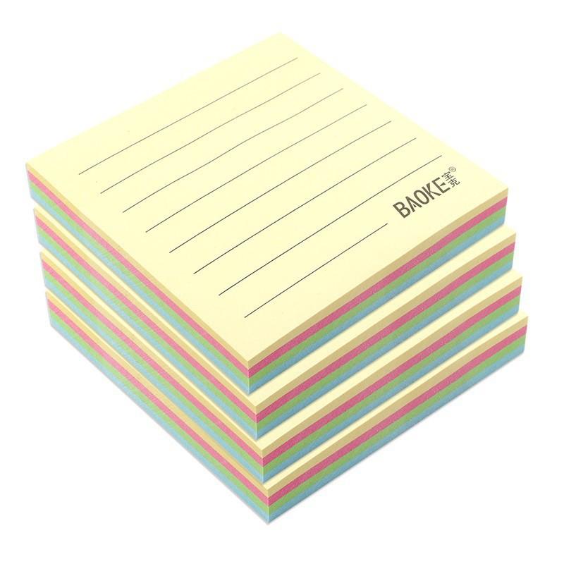 Sticky Note 4 màu pastel có dòng kẻ - 100 tờ Baoke - TZ6006 76x76mm