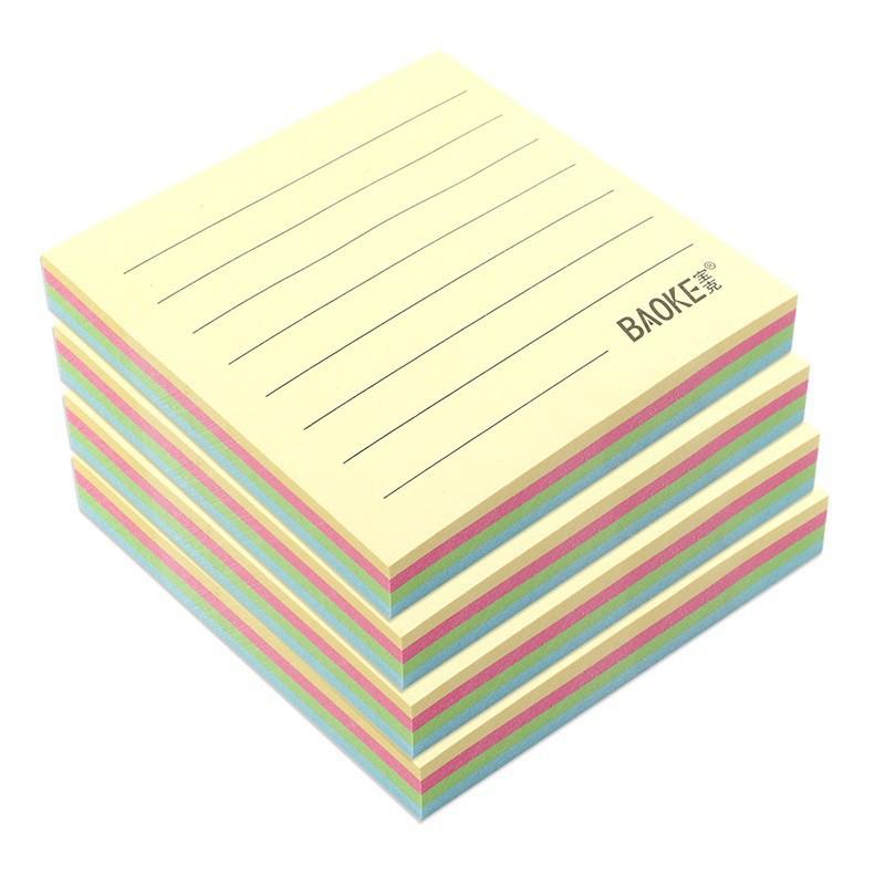 Sticky Note 4 màu pastel có dòng kẻ - 100 tờ Baoke - TZ6006 76x76mm