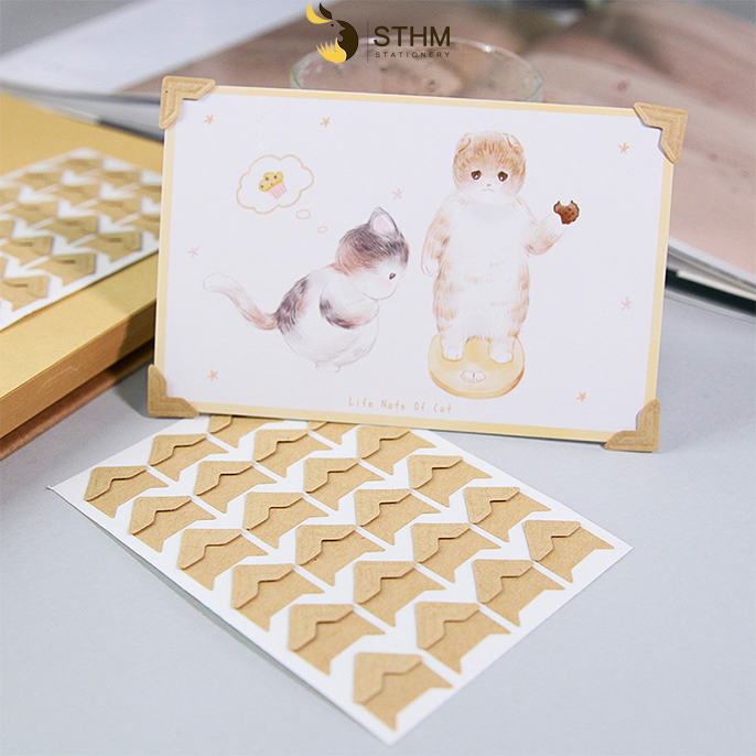 - Nẹp giấy cố định ảnh có keo hai mặt - Dùng cho trang trí sổ dán ảnh, scrapbook, photobook - 24 cái