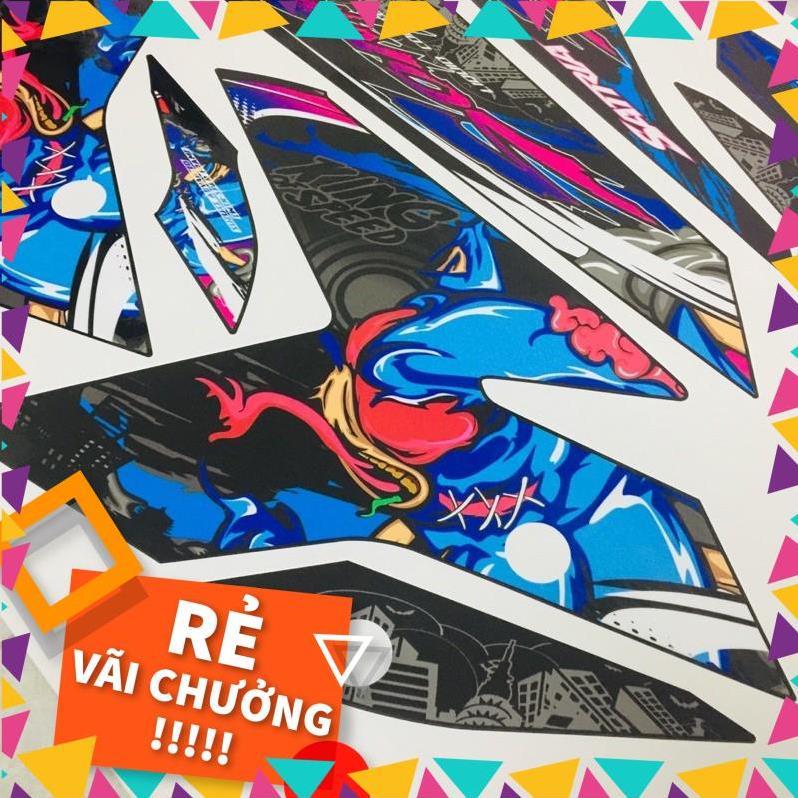 Tem rời Satria đen - mẫu Sonic xanh cực ngầu - đổi Raider inbox