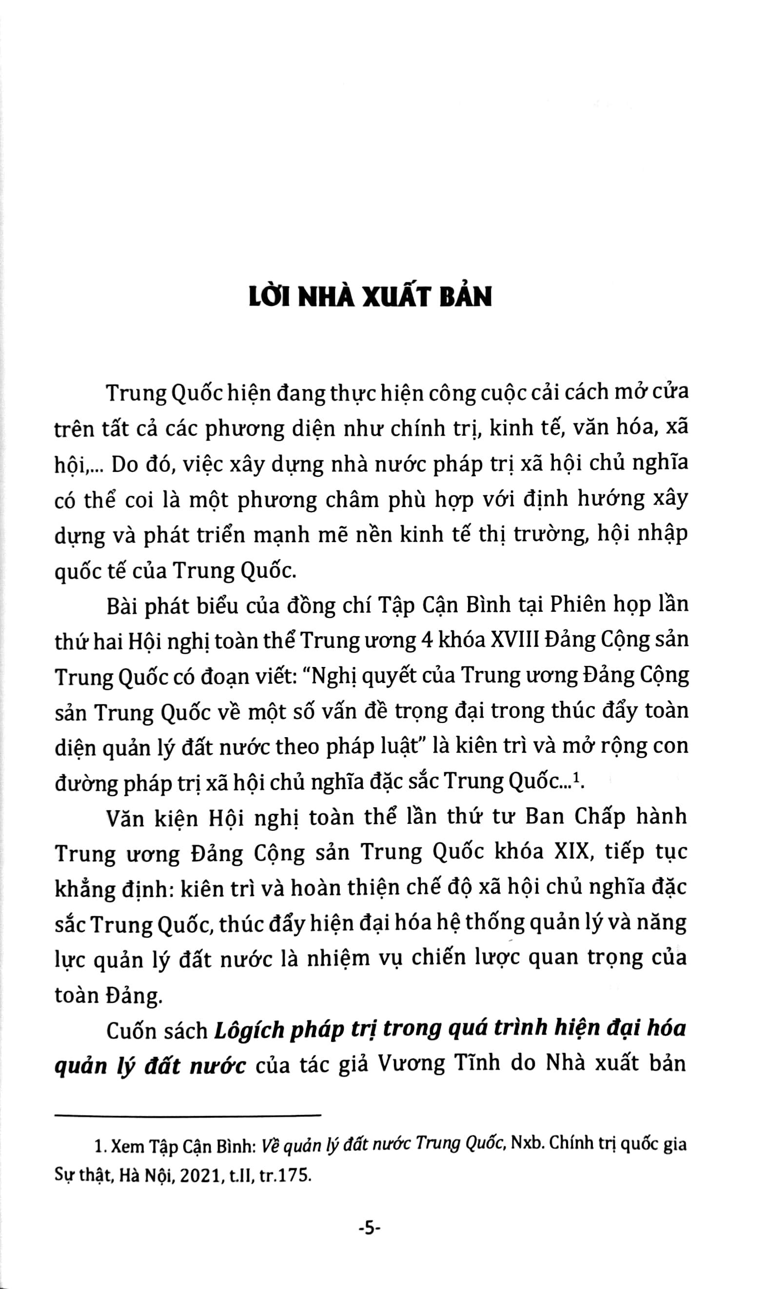 Lôgích Pháp Trị - Trong Quá Trình Hiện Đại Hóa Quản Lý Đất Nước (Sách Tham Khảo)