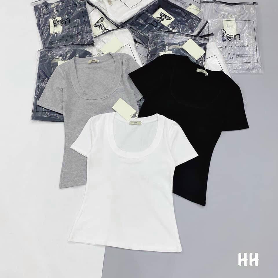 Áo phông cổ vuông chất cotton đẹp