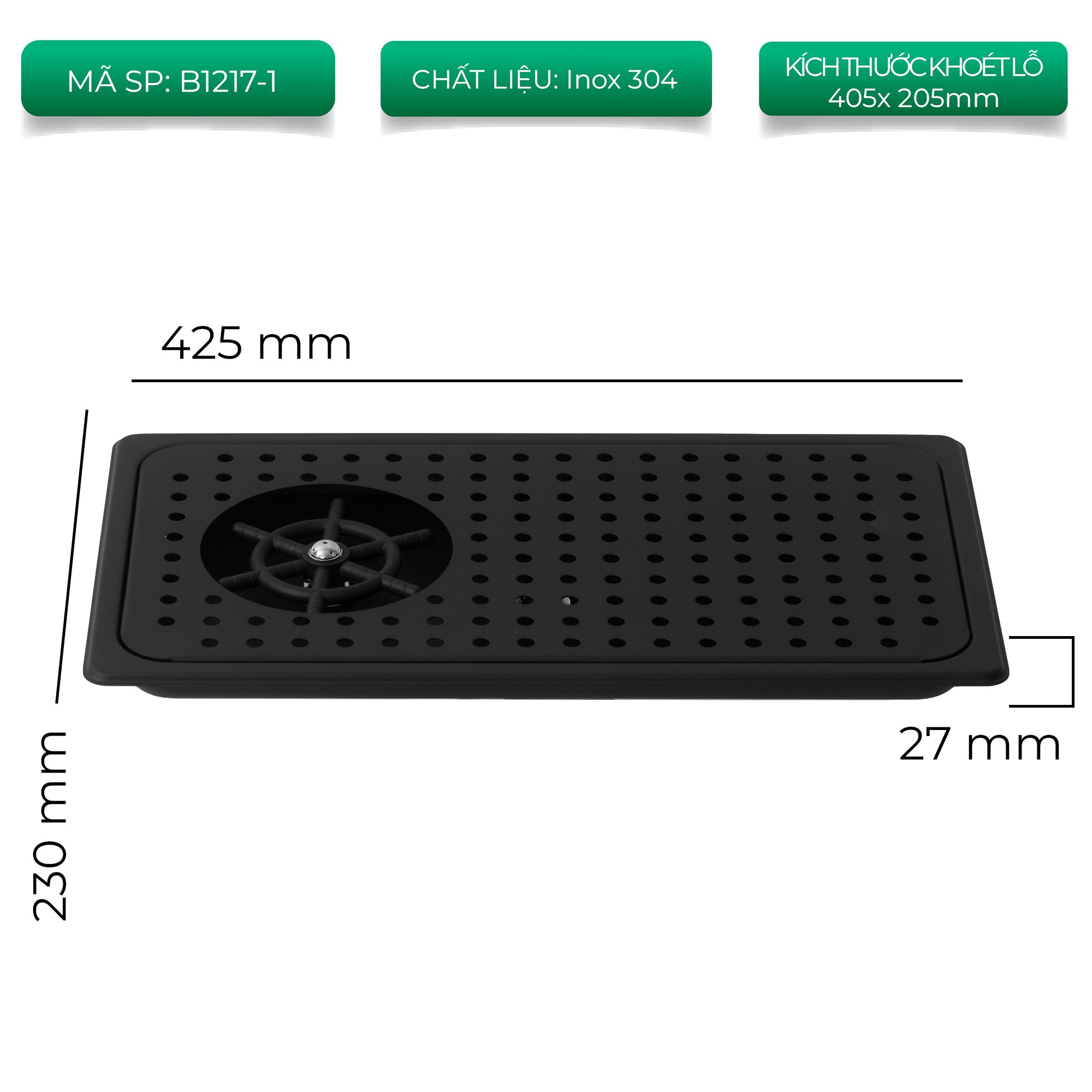 Khay rửa ca , ly quầy bar khuyên khối âm sàn inox 304