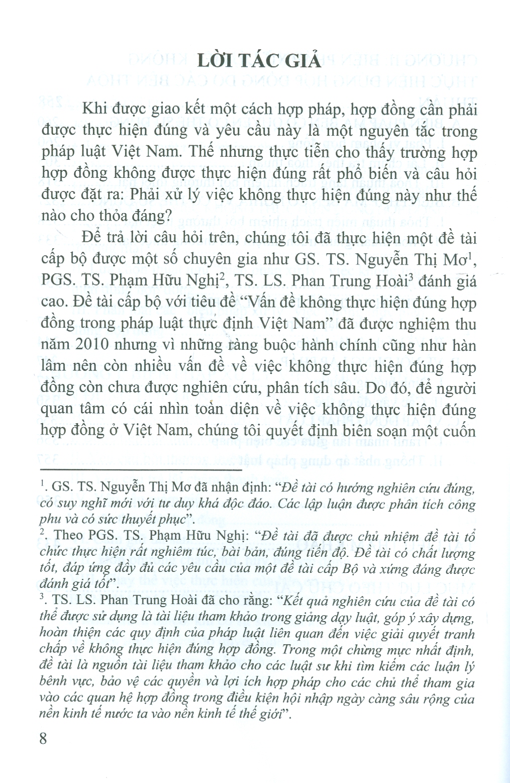 CÁC BIỆN PHÁP XỬ LÝ VIỆC KHÔNG THỰC ĐÚNG HỢP ĐỒNG TRONG PHÁP LUẬT VIỆT NAM (Sách chuyên khảo)