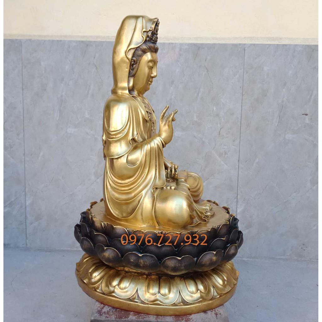 Tượng phật bà quan âm bằng đồng cao 48cm, tượng quan âm bồ tát bằng đồng