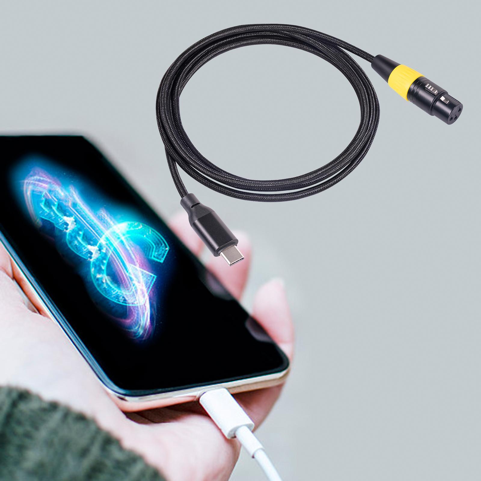 Multifunction XLR Female to USB Microphone Cable Audio Cable Male to Female for Studio