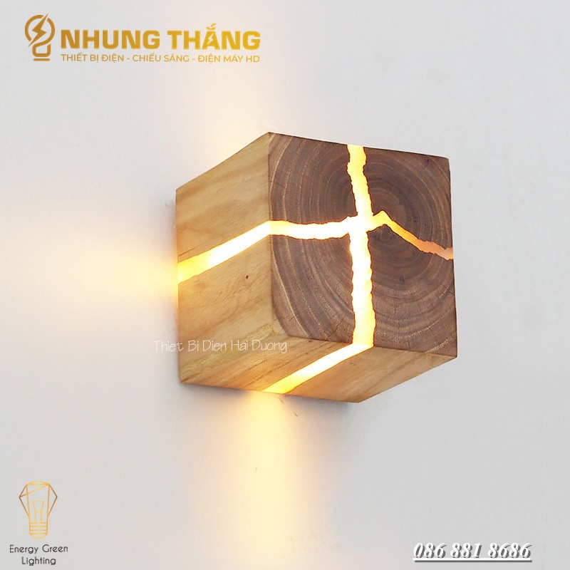 Đèn Tường Gỗ Nứt Tự Nhiên TN172 - Phong Cách Bắc Âu Độc Đáo - Trang Trí Trong Nhà , Cầu Thang , Hành Lang - Có Video