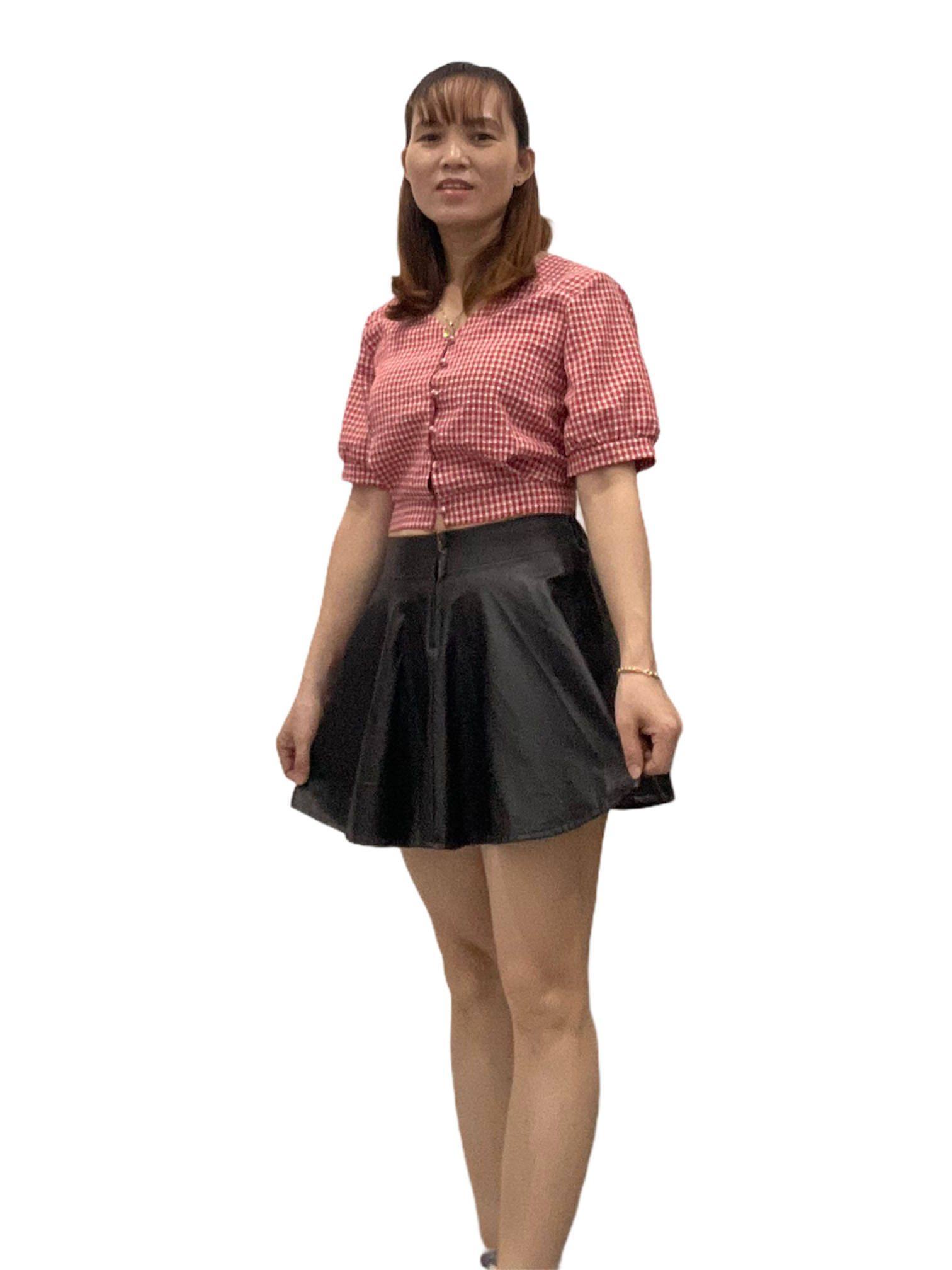 Chân Váy Chữ A Da Pu Lưng Cao Thời Trang Hàn Quốc V05 47-50 KG JIAMI