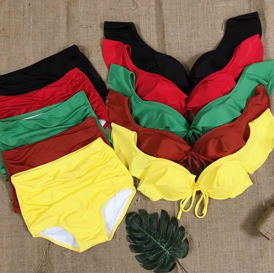 Bikini 2 Mảnh Cạp Cao - Chat Shop Chọn Màu - Freesize